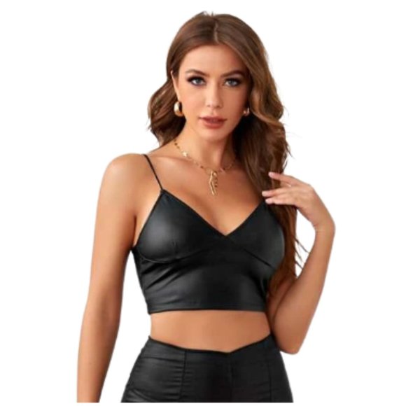 SHEIN Tops - Leather crop top